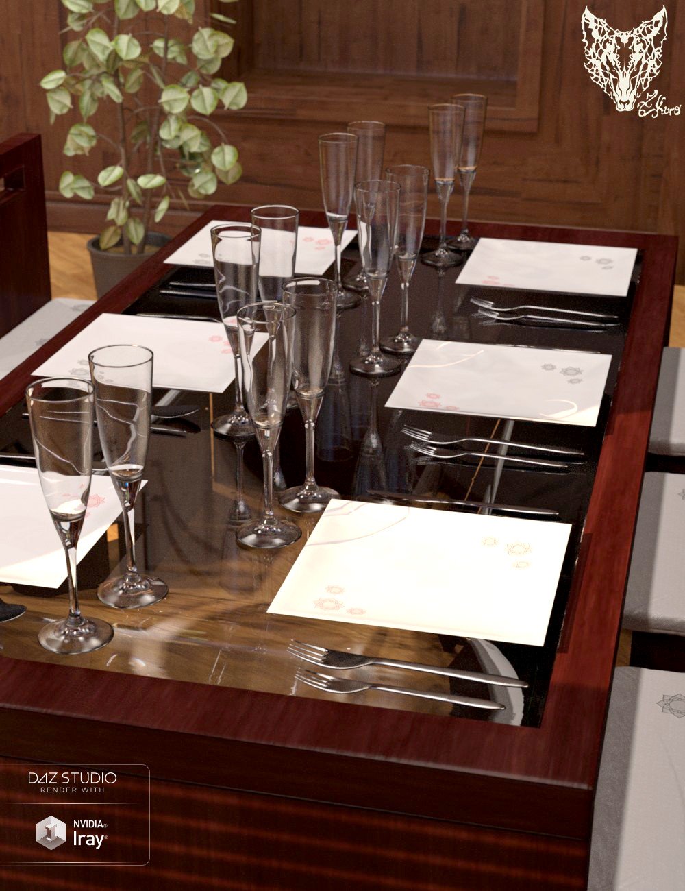 Japanese Style Dining Sets – Lotus_DAZ3DDL