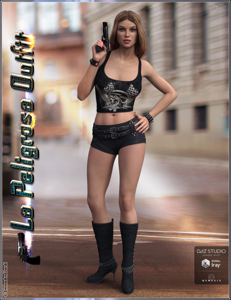 La Peligrosa Outfit and Accessories for Genesis 3 Female(s)_DAZ3D下载站