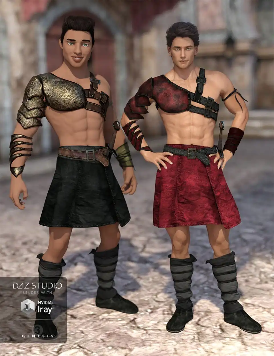 Leather Warrior Outfit Textures_DAZ3D下载站