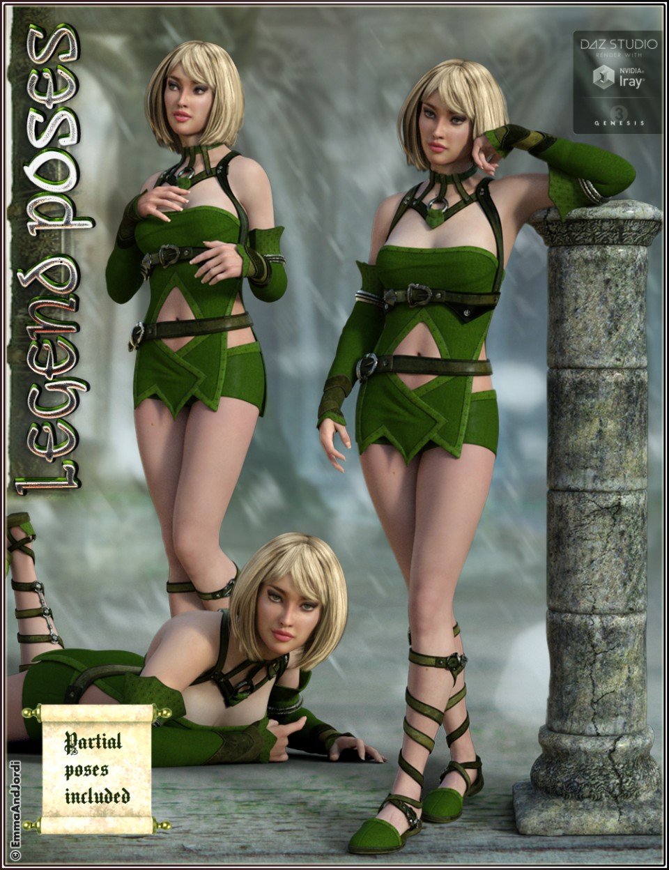 Legend Mix And Match Poses for Genesis 3 Female_DAZ3D下载站