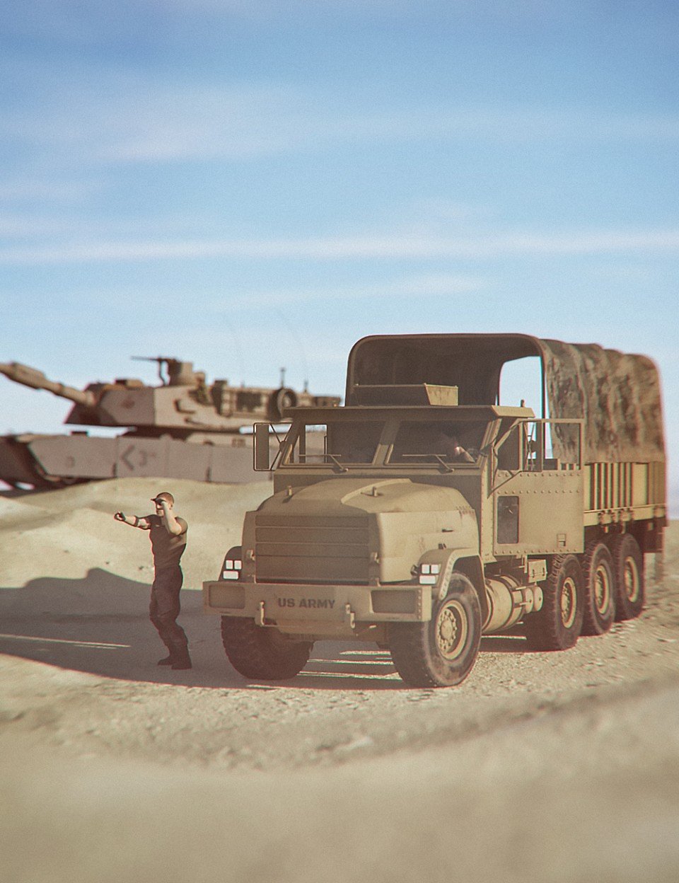Military 1050 Truck and Troop Transport_DAZ3D下载站