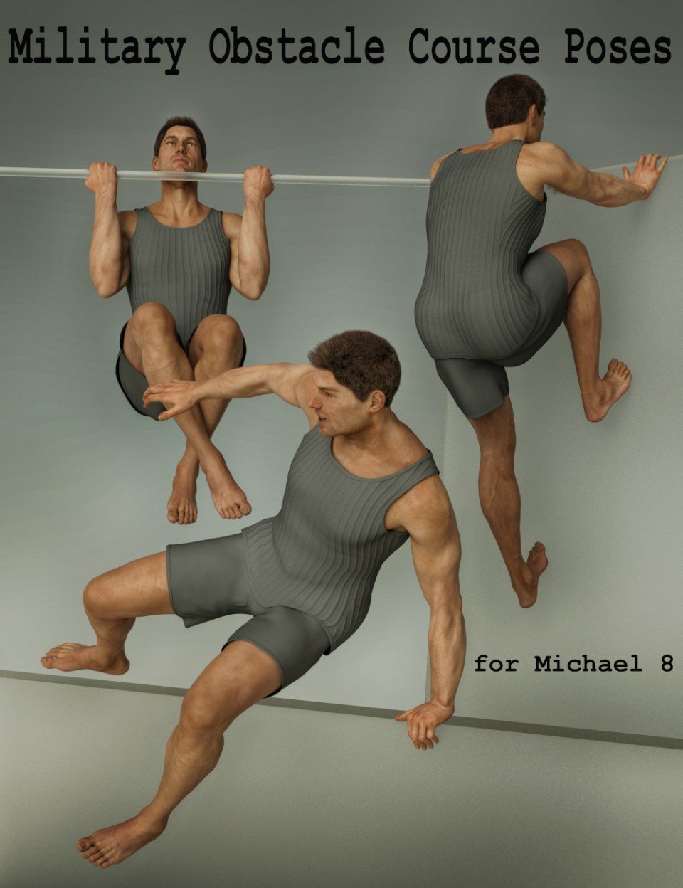 Military Obstacle Course Poses for Genesis 8 Male(s)_DAZ3DDL