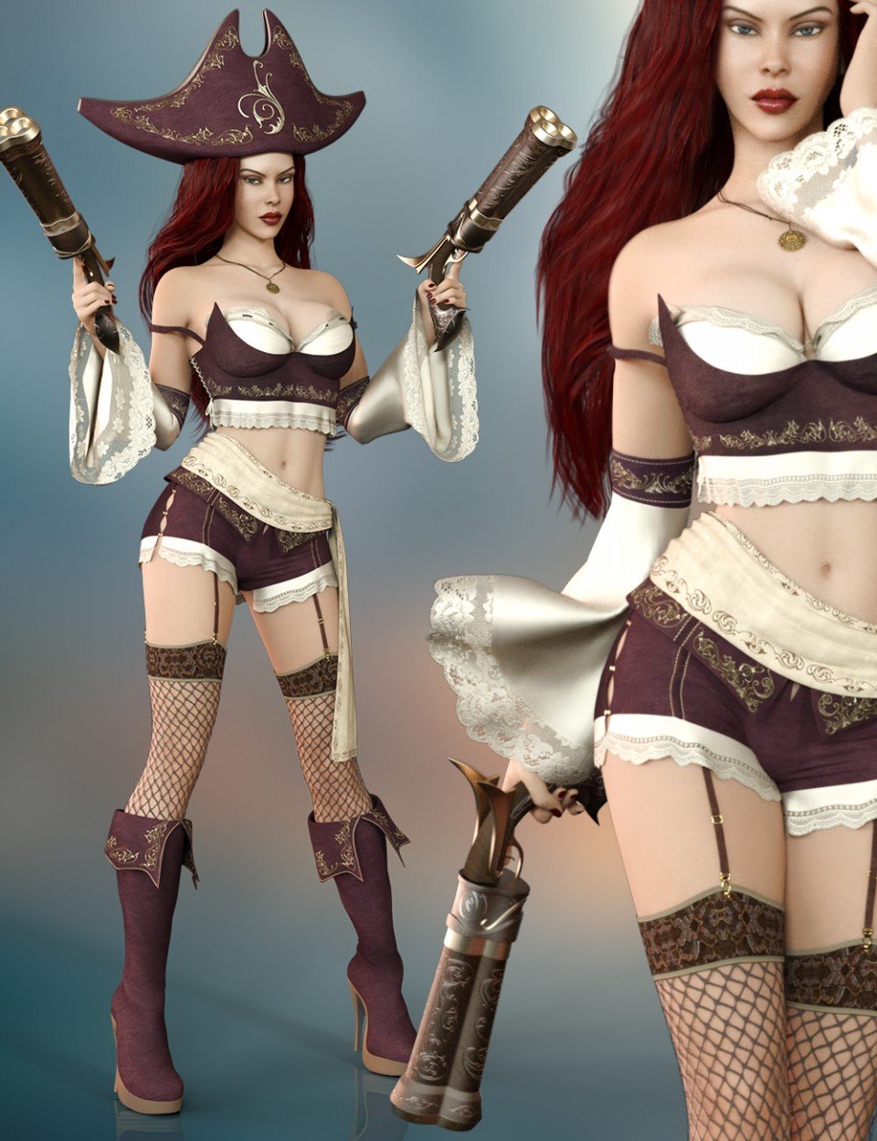 Misfortune Outfit Set for Genesis 8 Female(s)_DAZ3D下载站