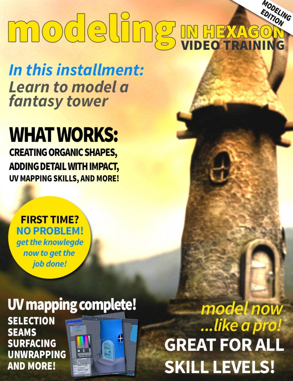 Modeling in Hexagon – Fantasy Tower_DAZ3D下载站