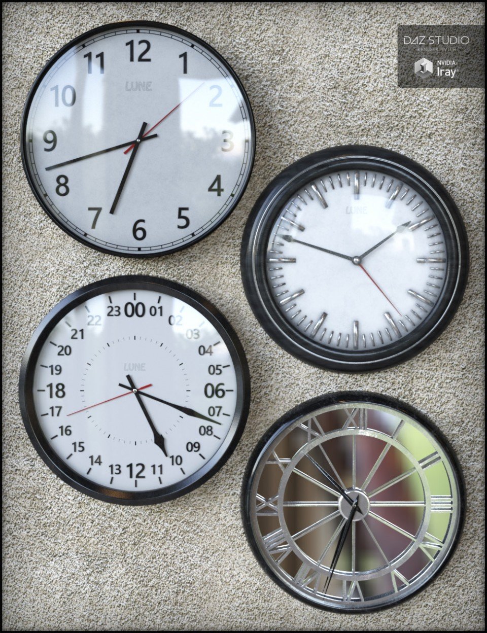 Modern Wall Clocks_DAZ3D下载站