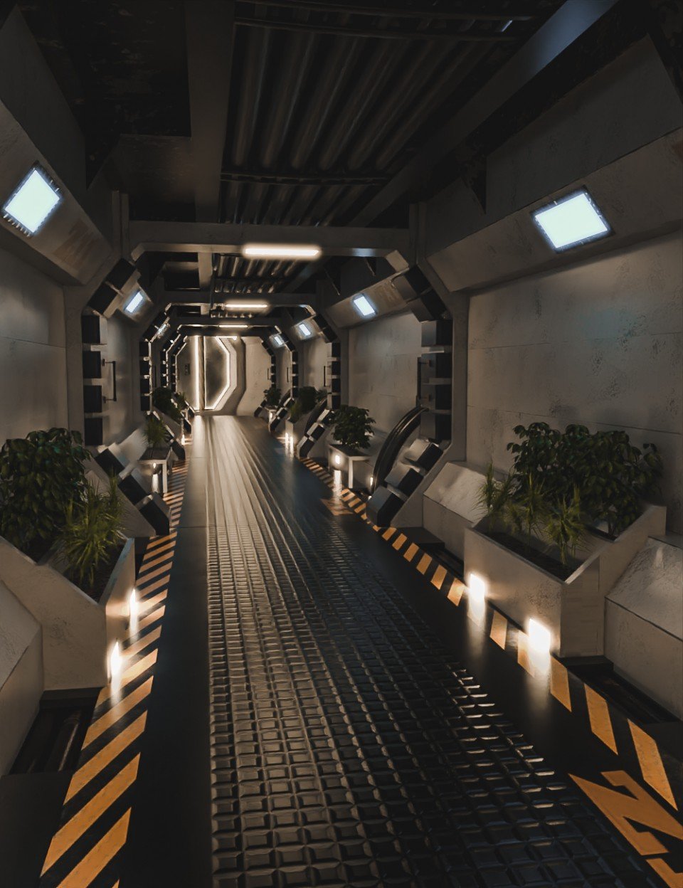 Modular Scifi Hallway_DAZ3D下载站