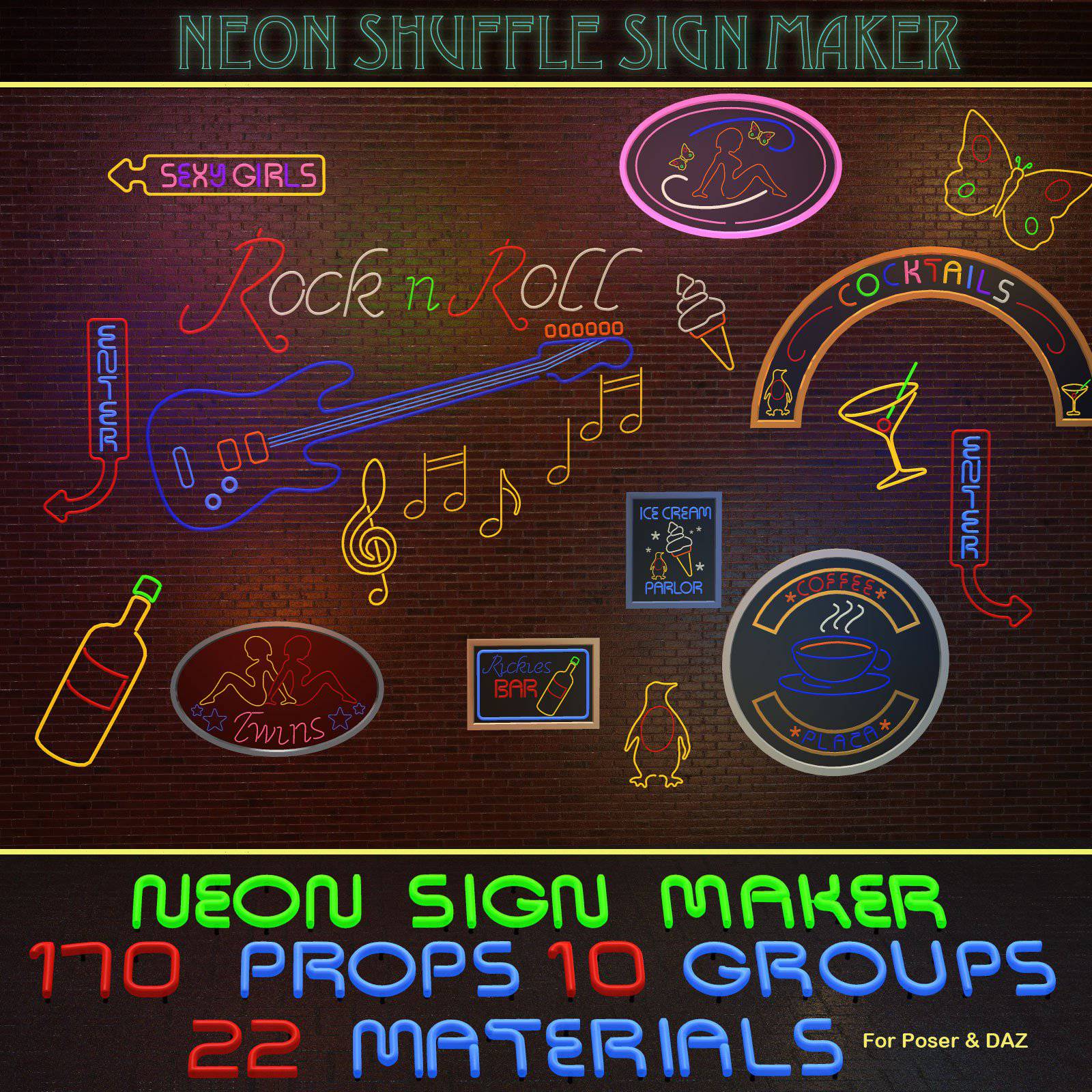 Neon Shuffle Sign Maker_DAZ3DDL