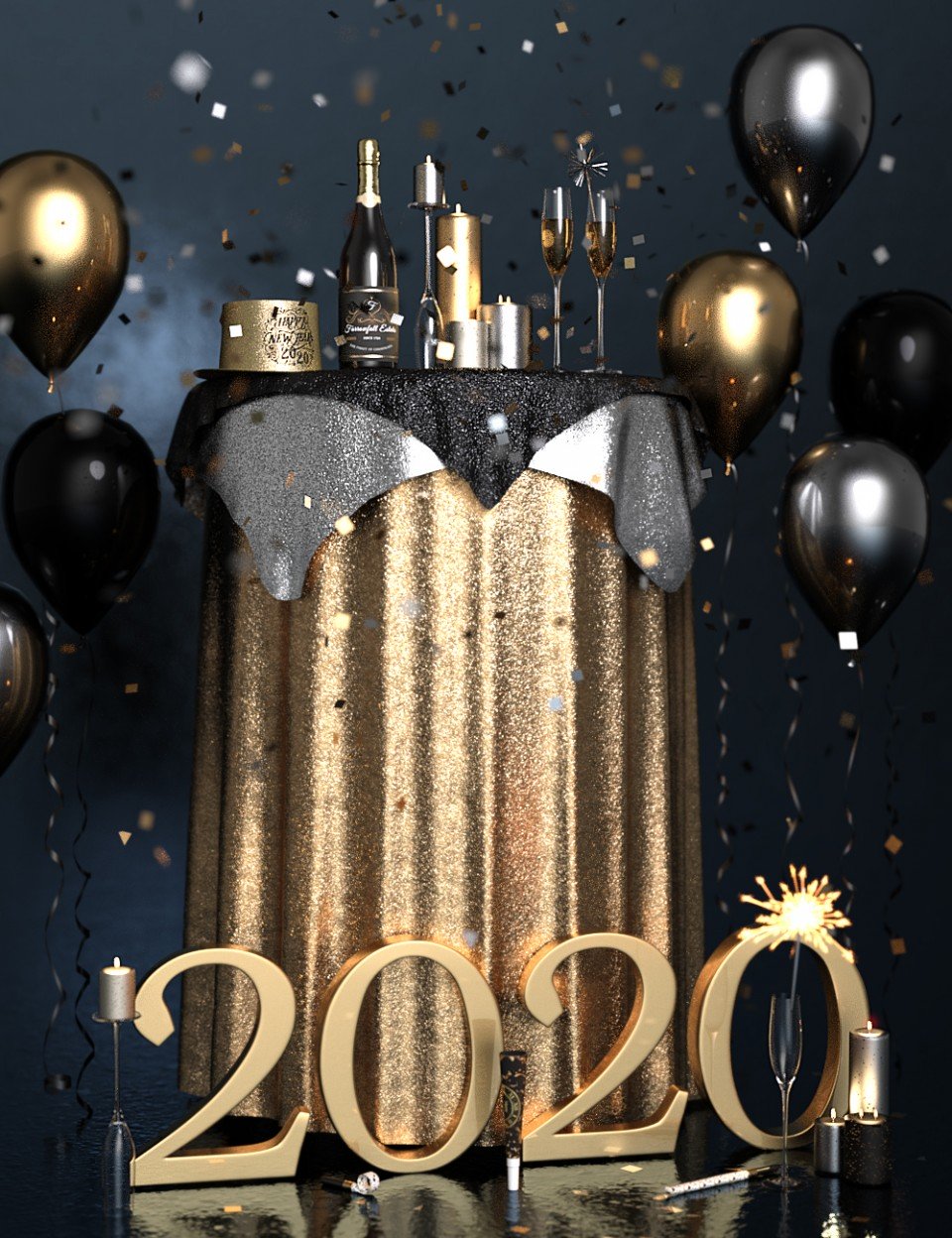 New Years Celebration_DAZ3D下载站
