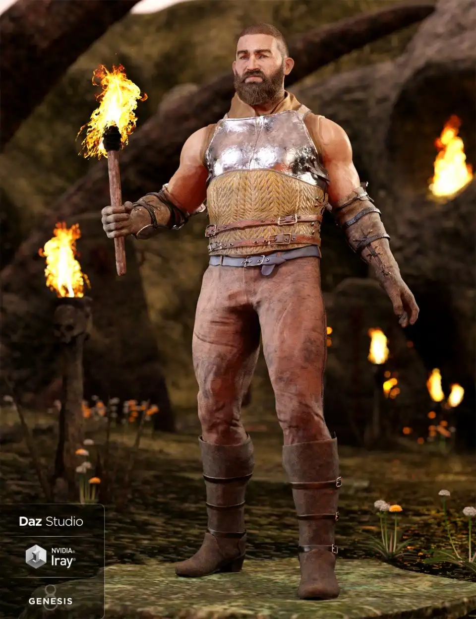 Paladin of Solitude Outfit for Genesis 8 Male(s)_DAZ3DDL