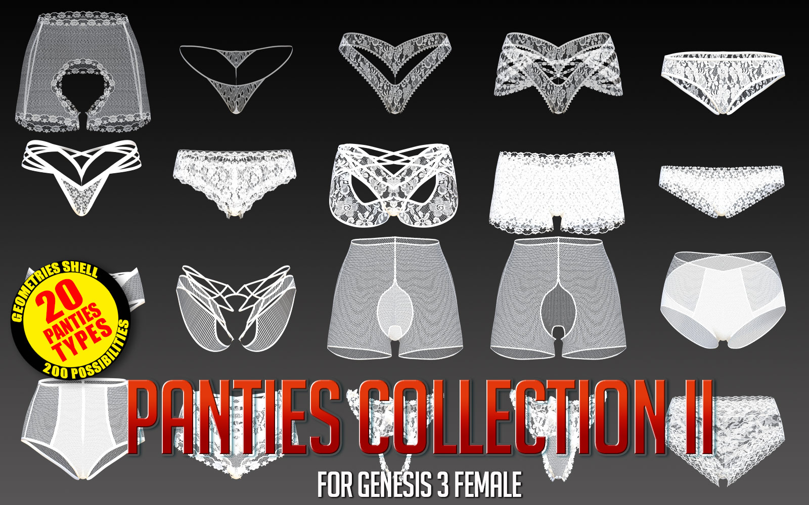 Panties Collection 2 for G3F - DAZ3DDL