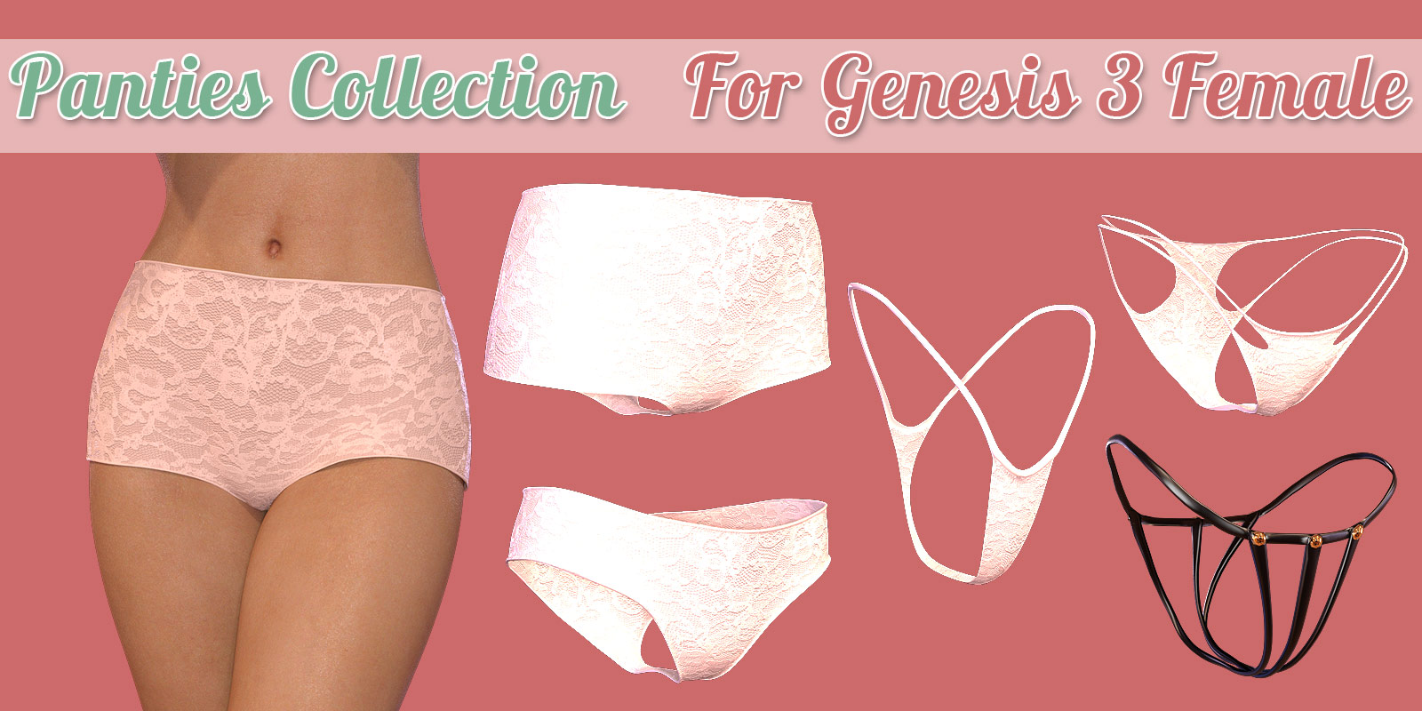 Panties Collection for G3 Female(s)_DAZ3D下载站