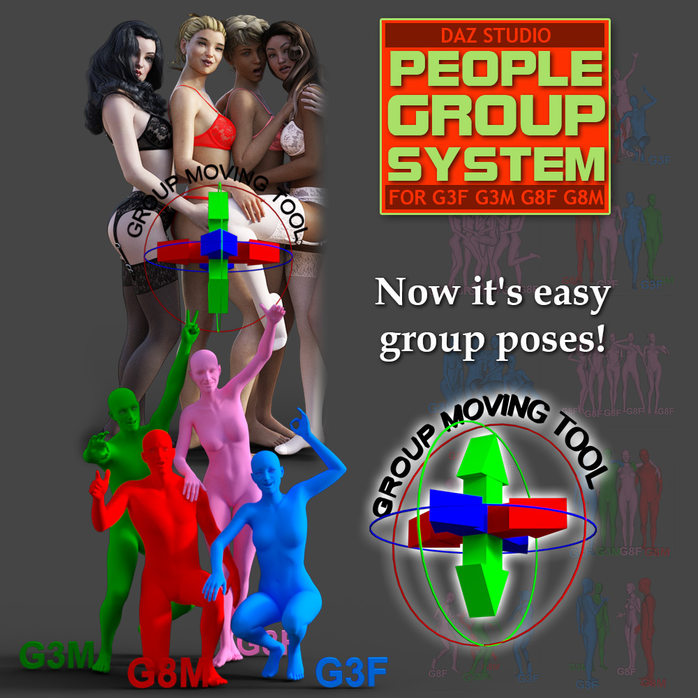 People Group System – Pack01 G3 G8_DAZ3D下载站