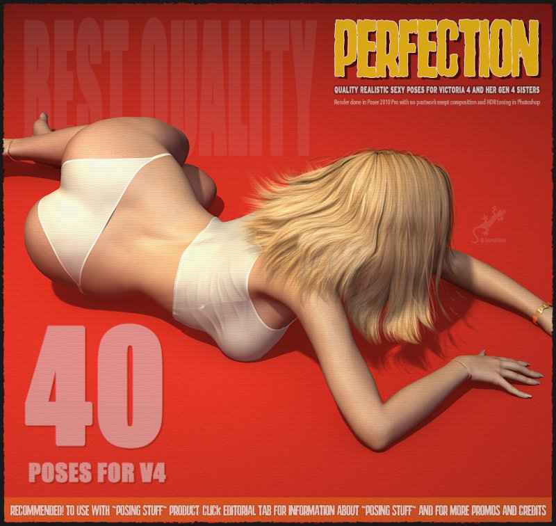 Perfection – 40 Poses for V4_DAZ3D下载站