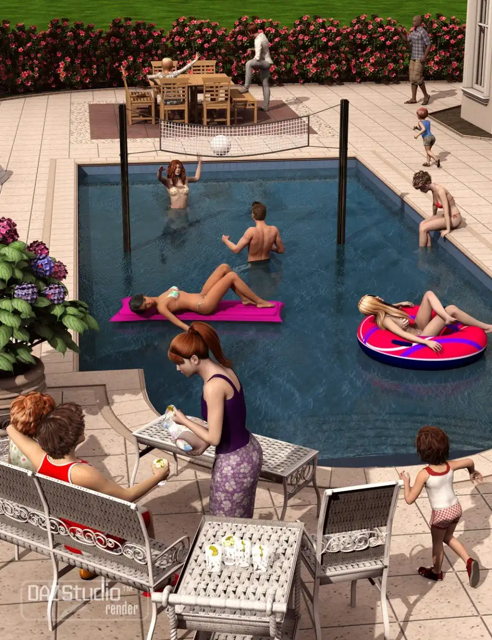 Poolside + Vignettes Add-on_DAZ3DDL