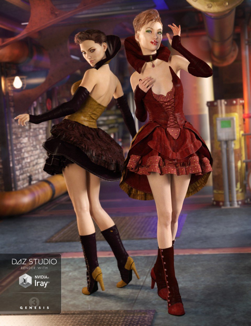 Queen of Shadow Outfit Textures_DAZ3D下载站