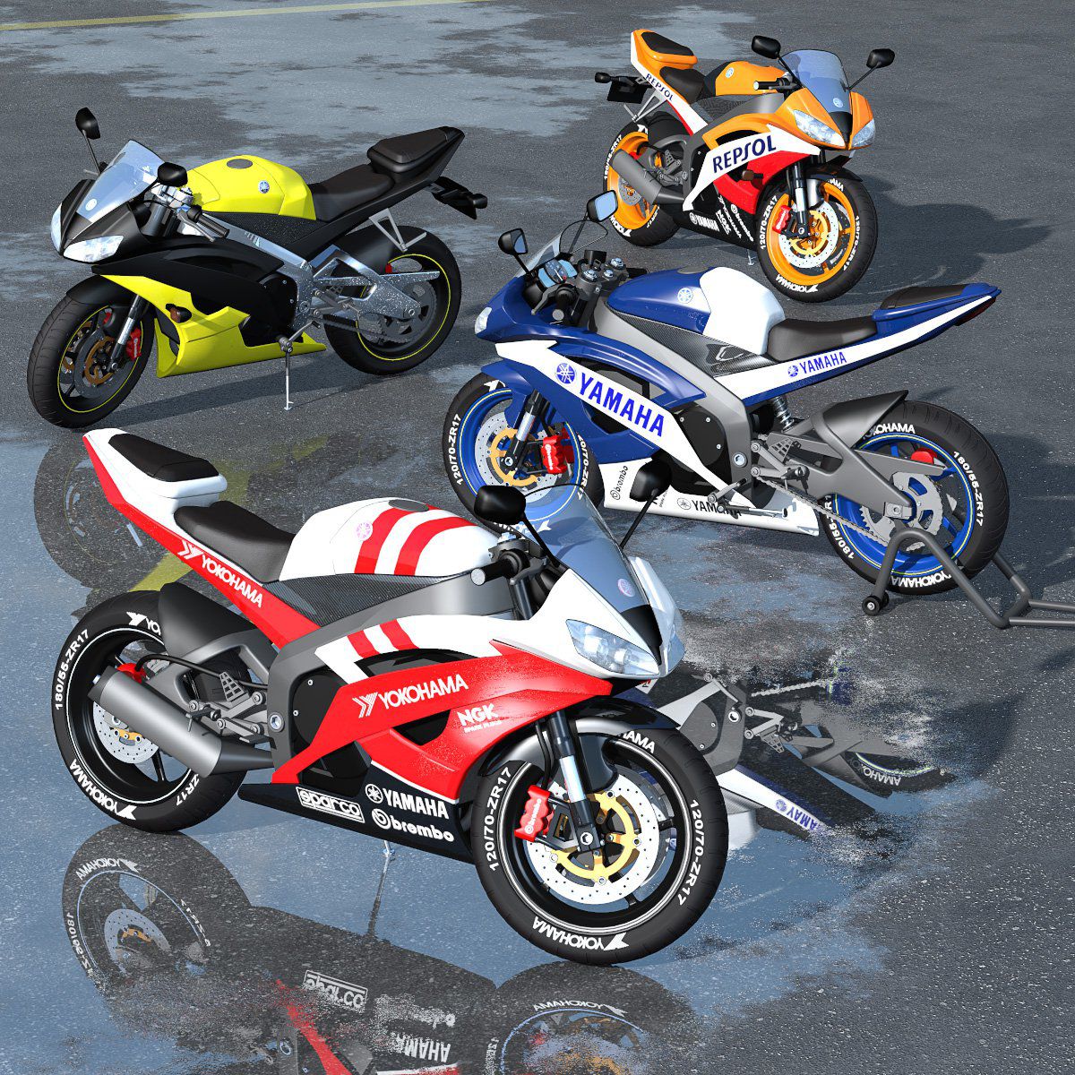 Racing Motorcycle R6_DAZ3D下载站