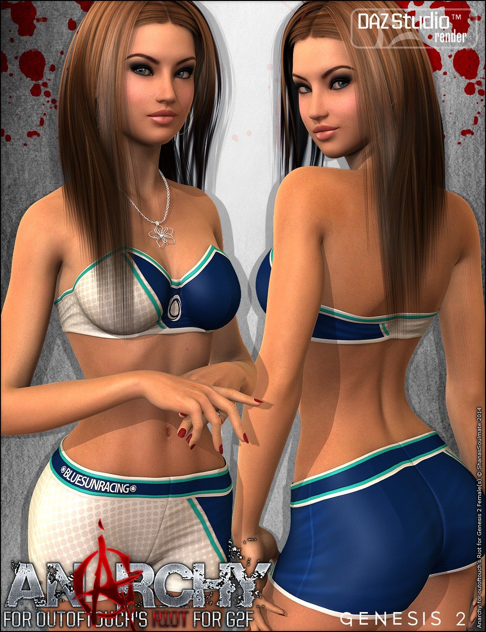 Riot Outfit for Genesis 2 Female(s) + Add-on_DAZ3D下载站