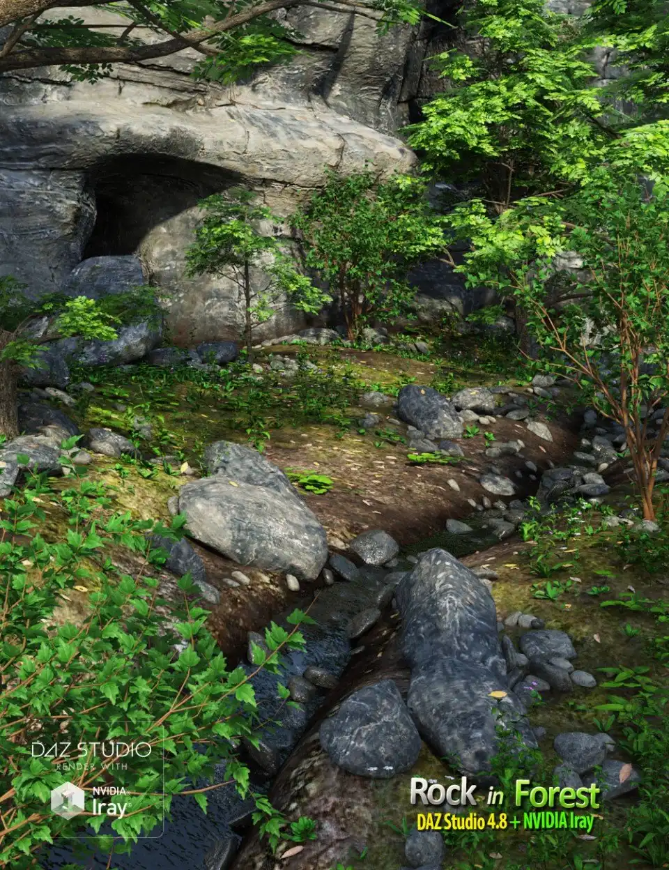 Rock in Forest_DAZ3D下载站