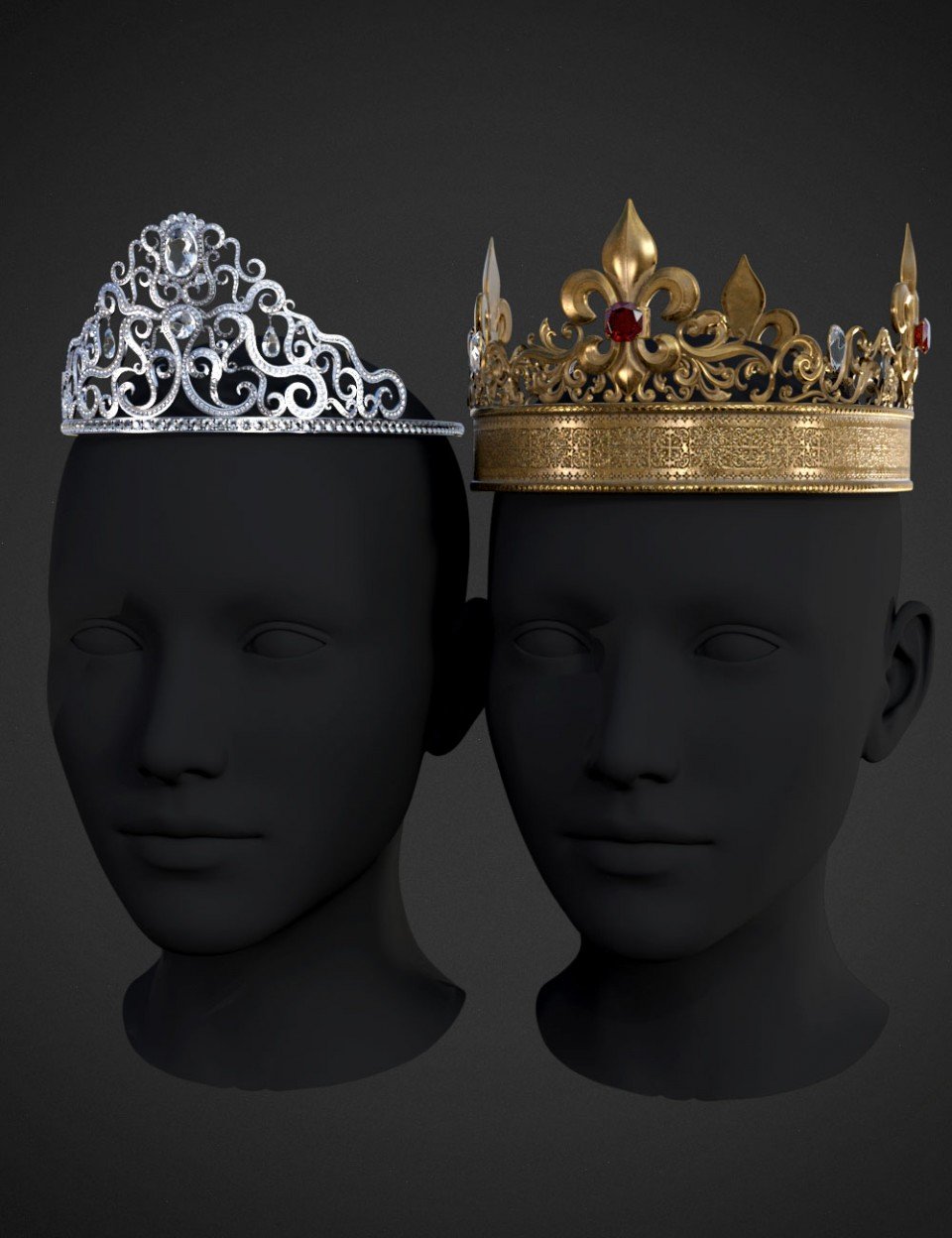 Royal Crowns for Genesis 8 Female(s)_DAZ3D下载站