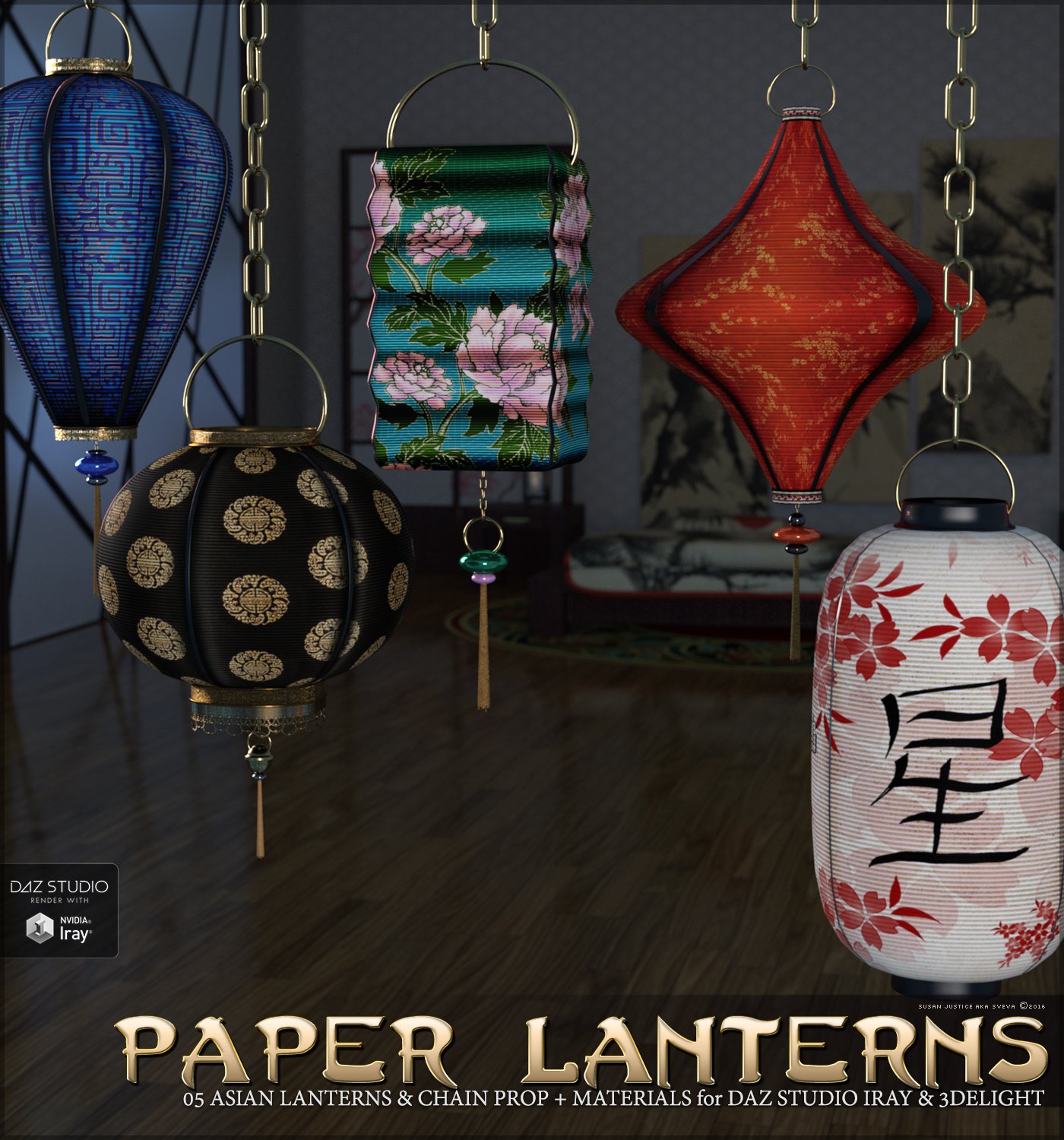 SV’s Asian Paper Lanterns DS_DAZ3D下载站