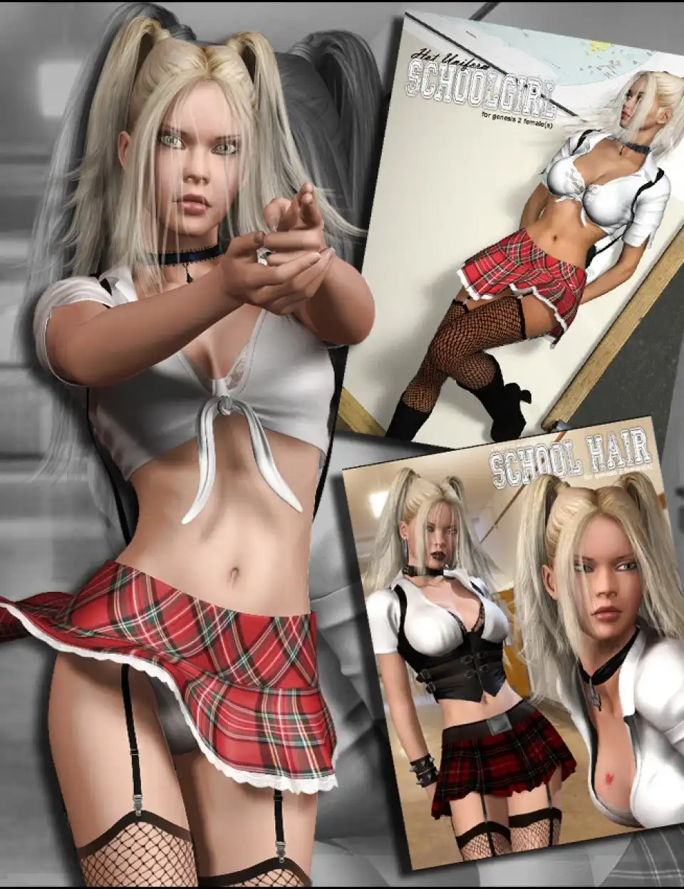 School Girl Bundle for Genesis 2 Female(s)_DAZ3D下载站