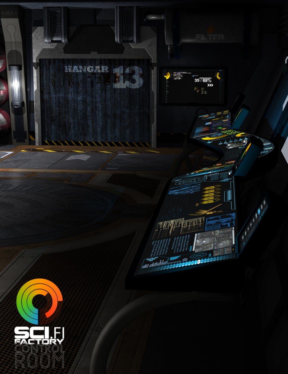 Sci-Fi Factory – Control Room_DAZ3D下载站
