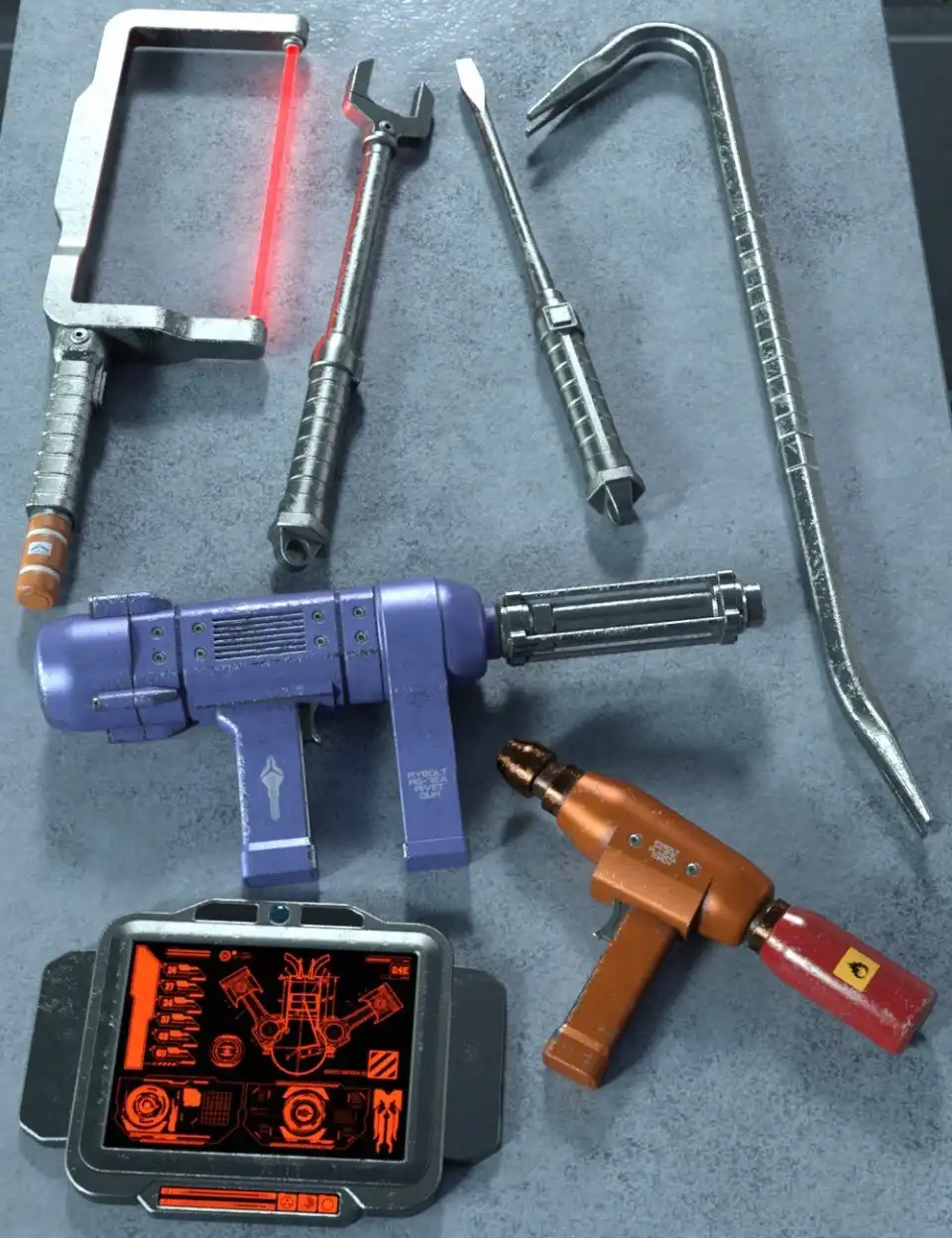 Sci Fi Hand Tools 1_DAZ3D下载站