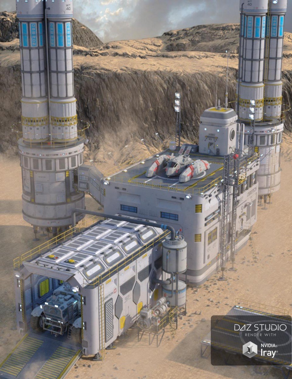 Sci-fi Base 2_DAZ3D下载站