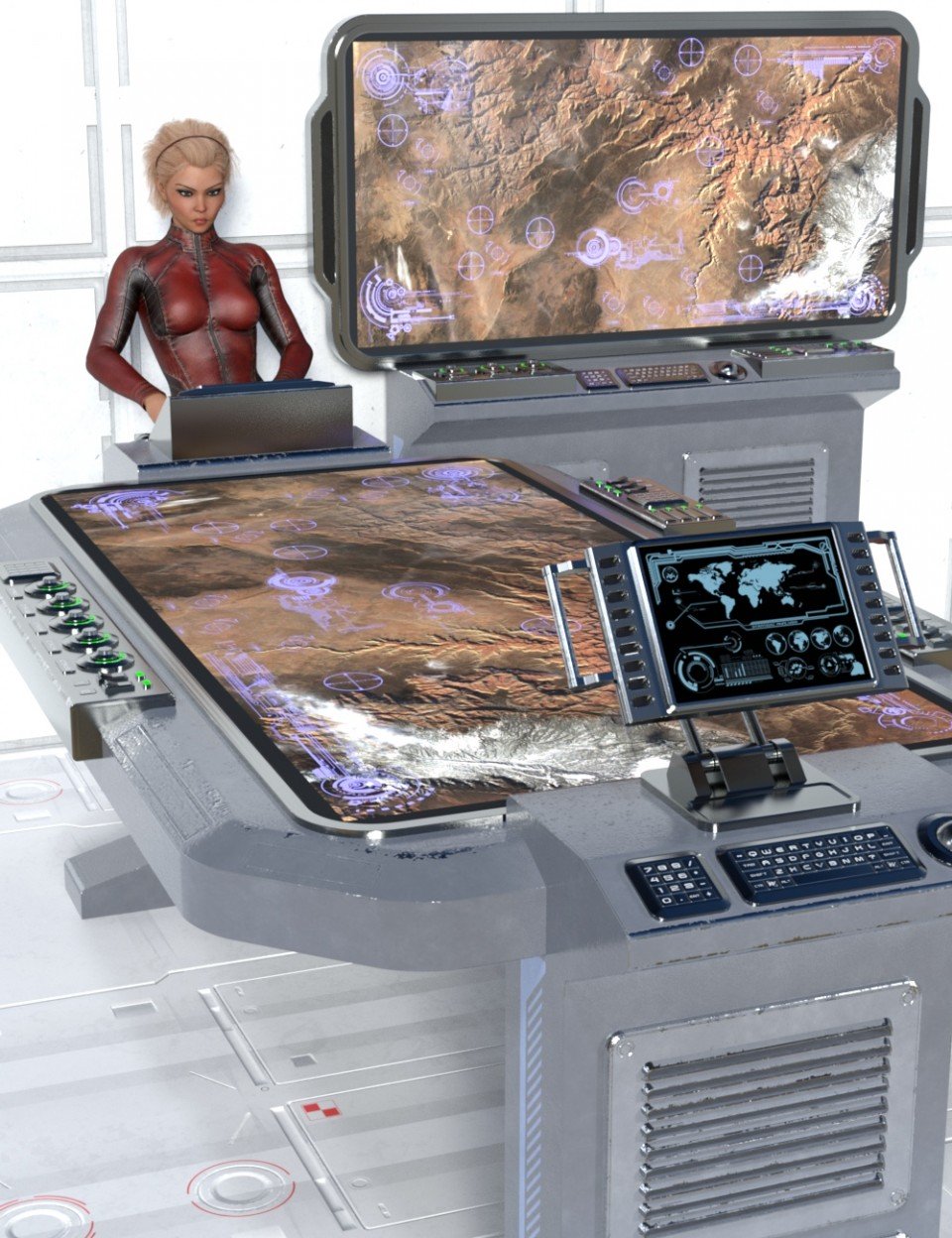 Sci-fi Tactical Table And Monitor_DAZ3DDL