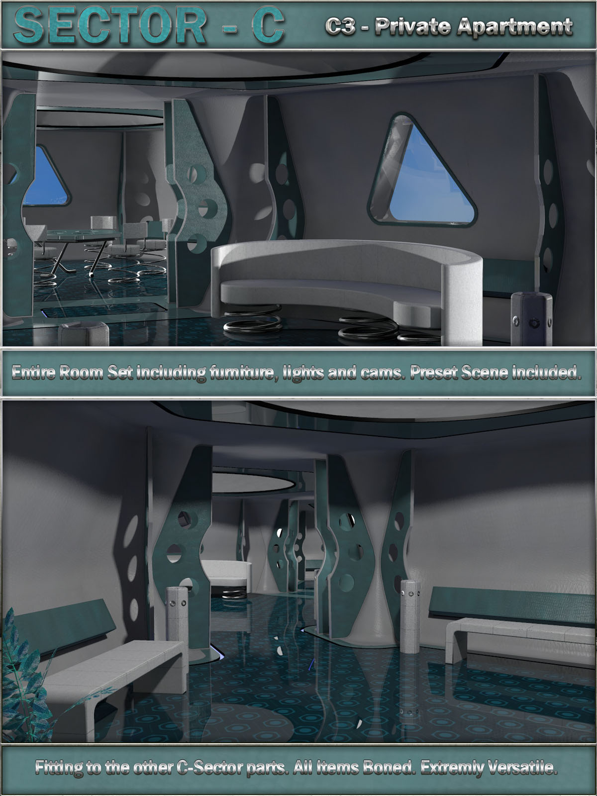 Ship Elements C3: Private Apartment_DAZ3D下载站