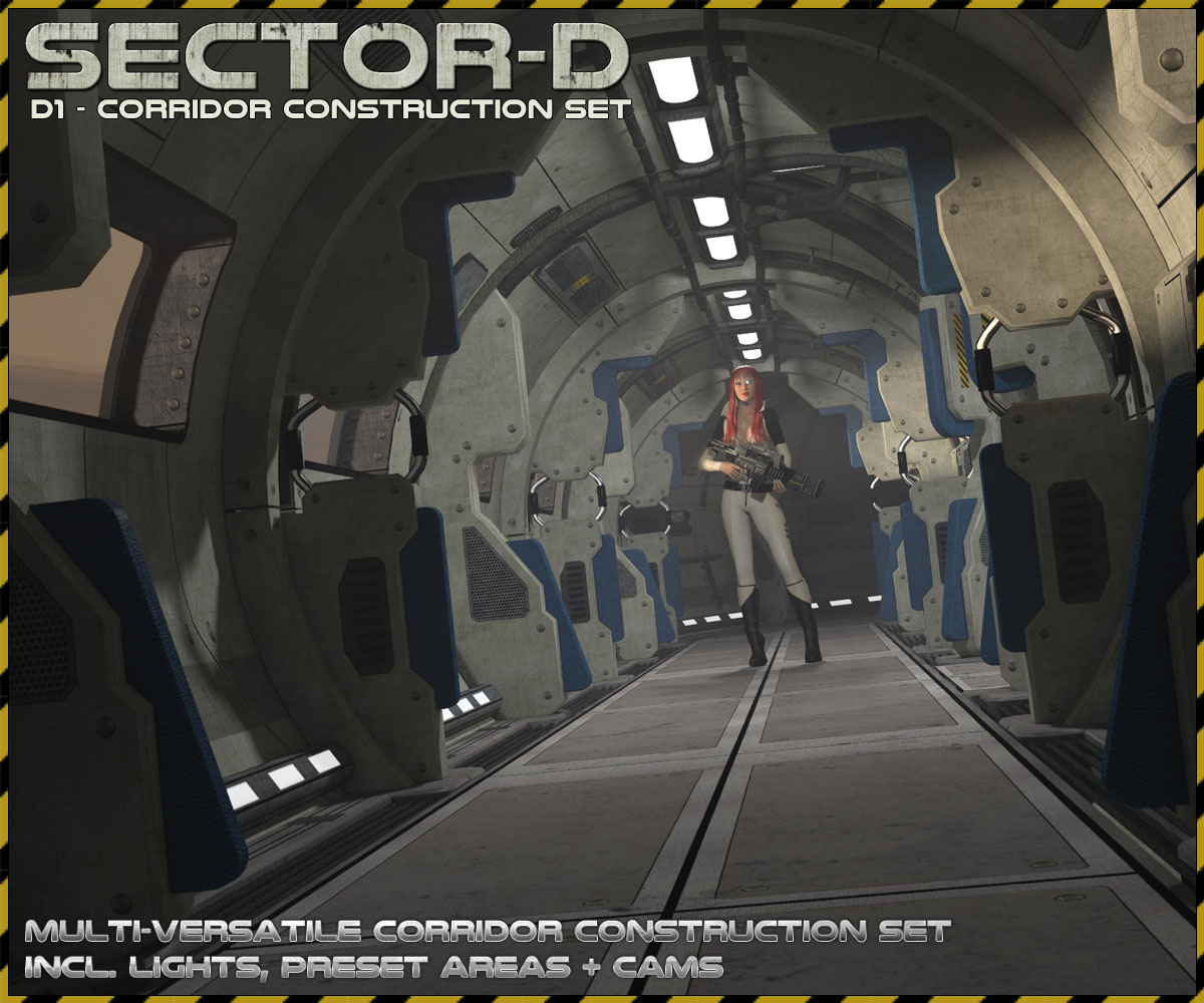 Ship Elements D1: Corridor Construction Set_DAZ3D下载站