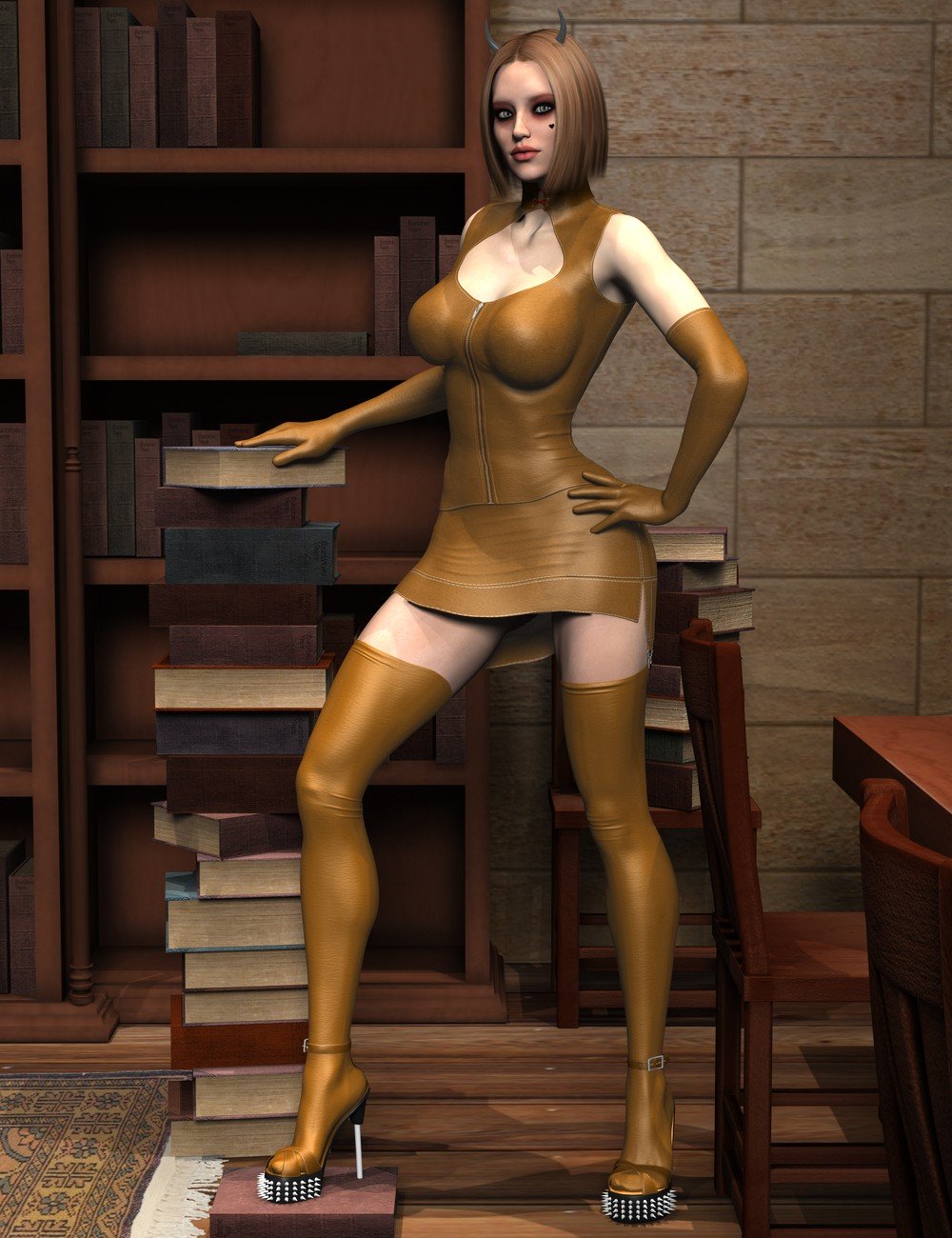 Sinner’s Embrace Outfit for Genesis 2 Female(s)_DAZ3D下载站