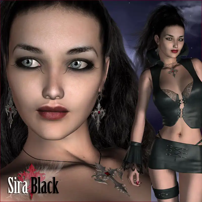 Sira Black Gothic V4 Character & Clothing_DAZ3DDL