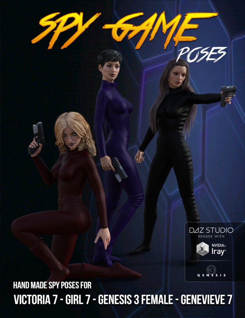Spy Games Poses for Genesis 3 Female(s)_DAZ3D下载站