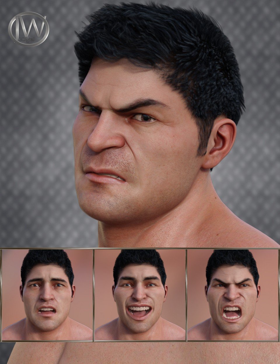 Strong Man – Expressions for Genesis 8 Male and The Brute 8_DAZ3D下载站