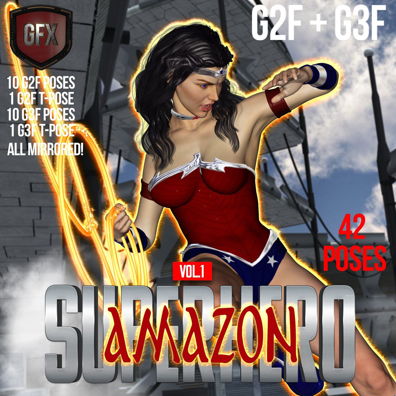 SuperHero Amazon for G2F & G3F Volume 1_DAZ3D下载站