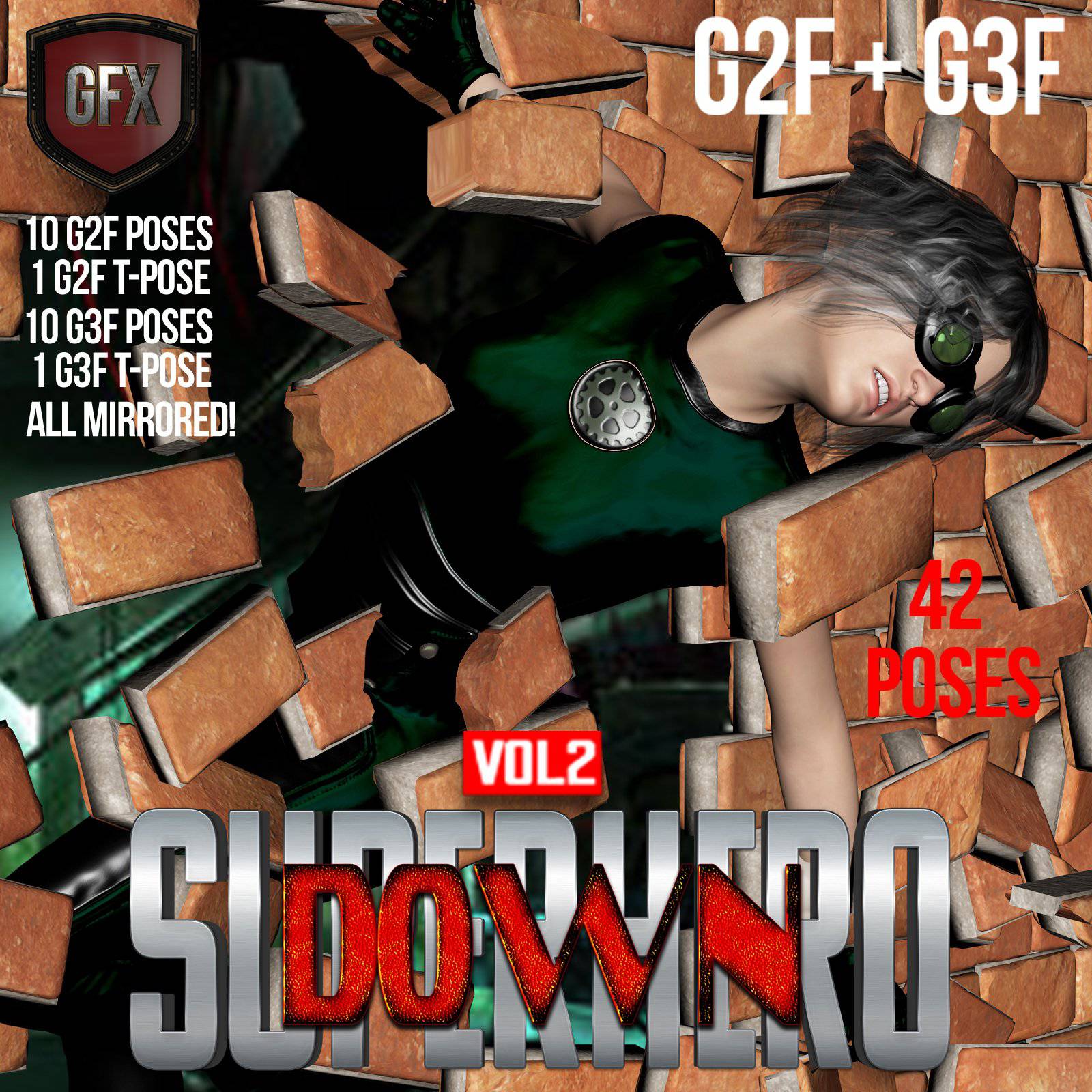 SuperHero Down for G2F & G3F Volume 2_DAZ3D下载站