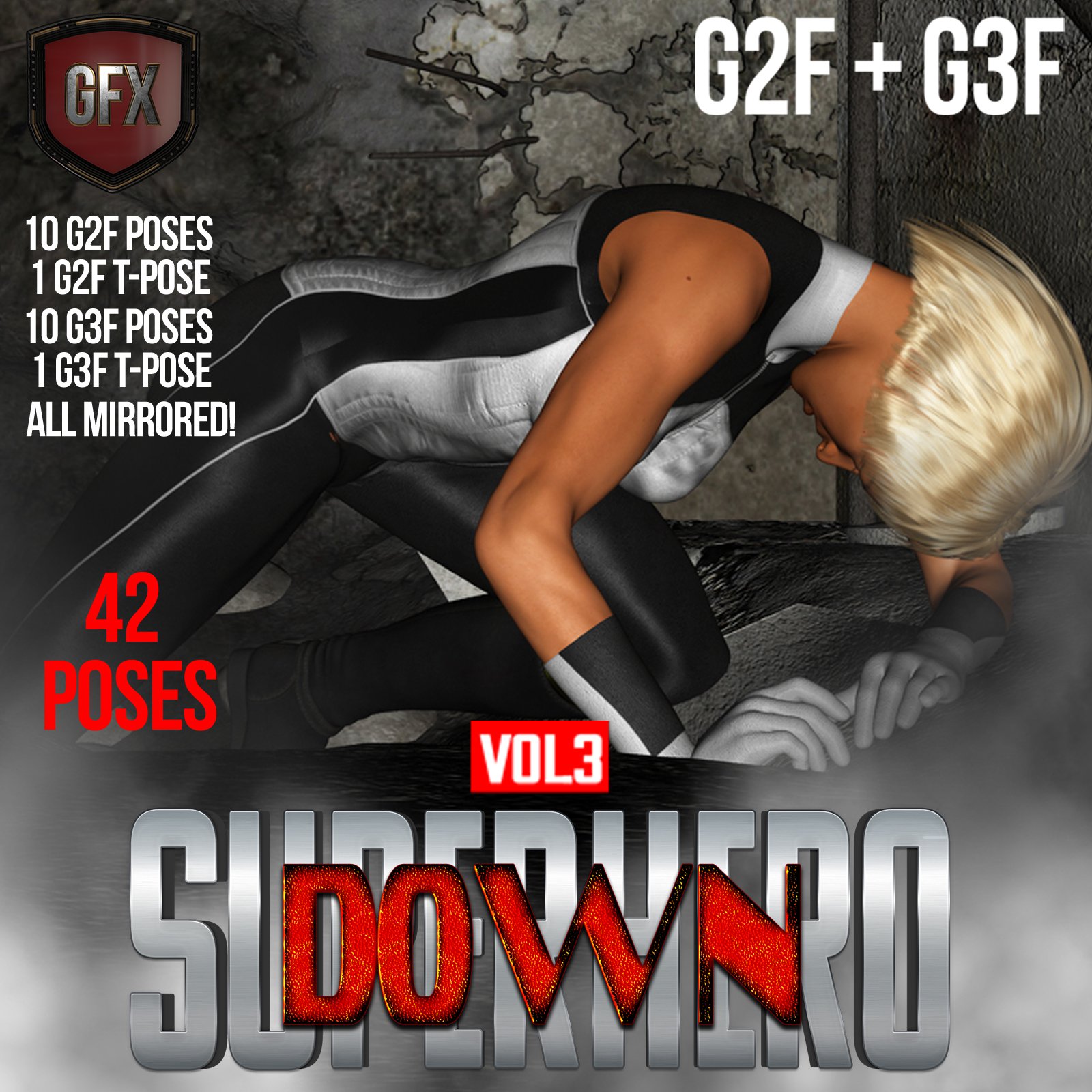 SuperHero Down for G2F & G3F Volume 3_DAZ3D下载站