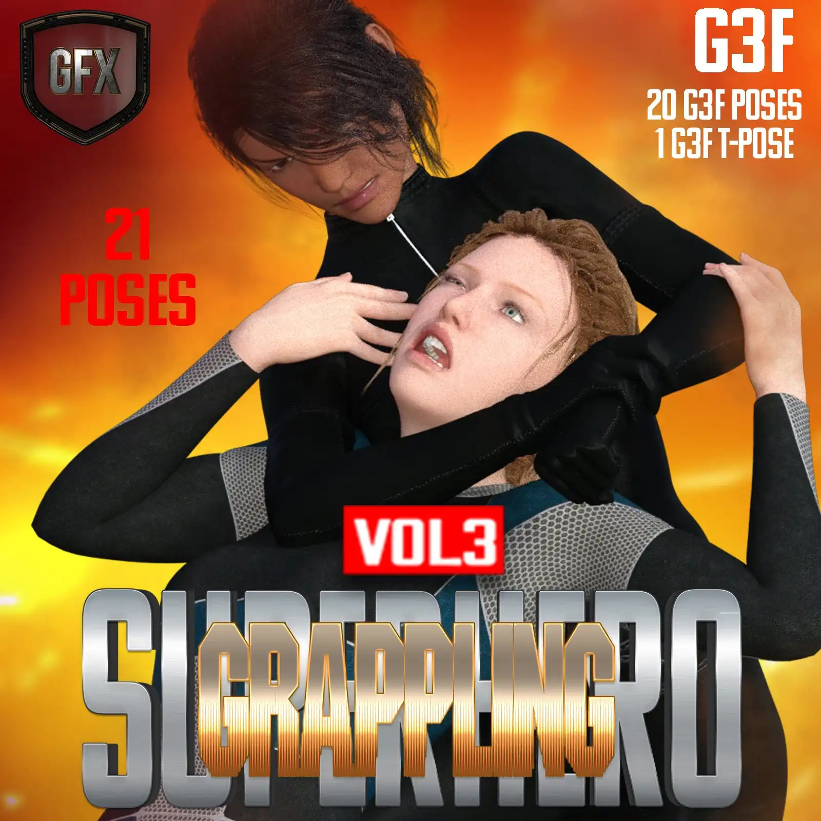SuperHero Grappling for G3F Volume 3_DAZ3DDL