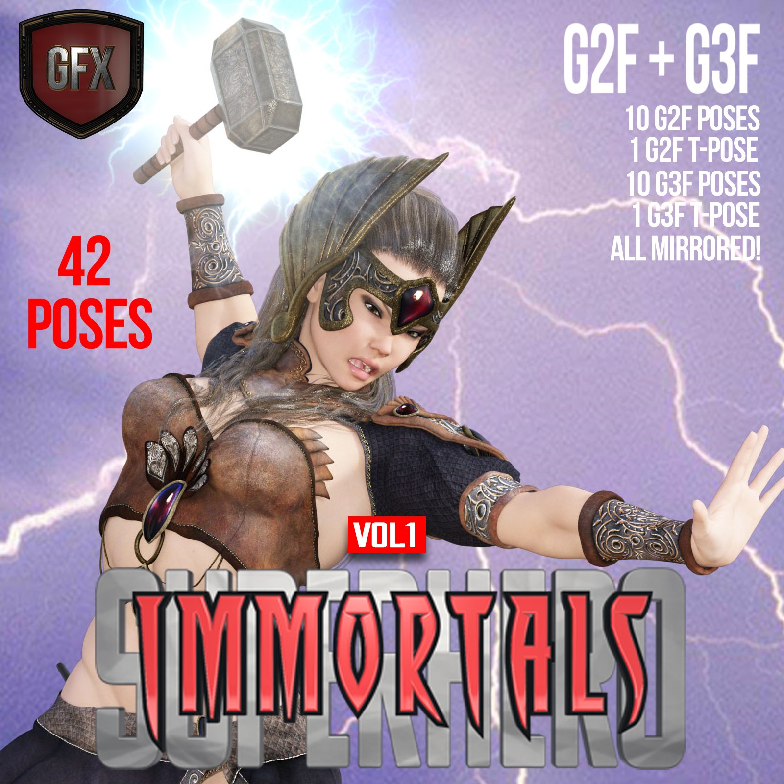 SuperHero Immortals for G2F &G3F Volume 1_DAZ3D下载站