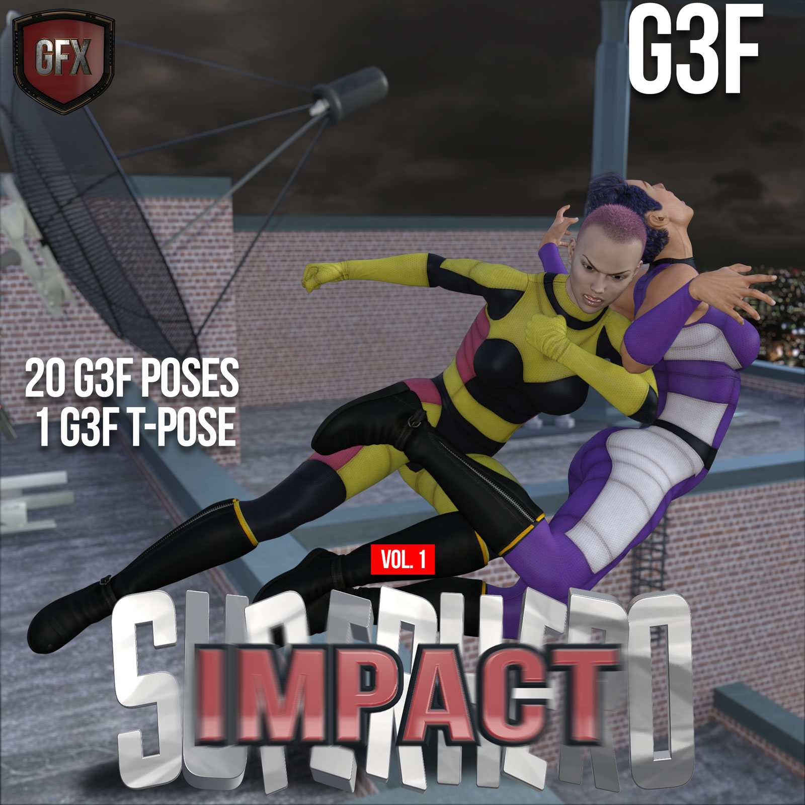 SuperHero Impact for G3F Volume 1_DAZ3D下载站