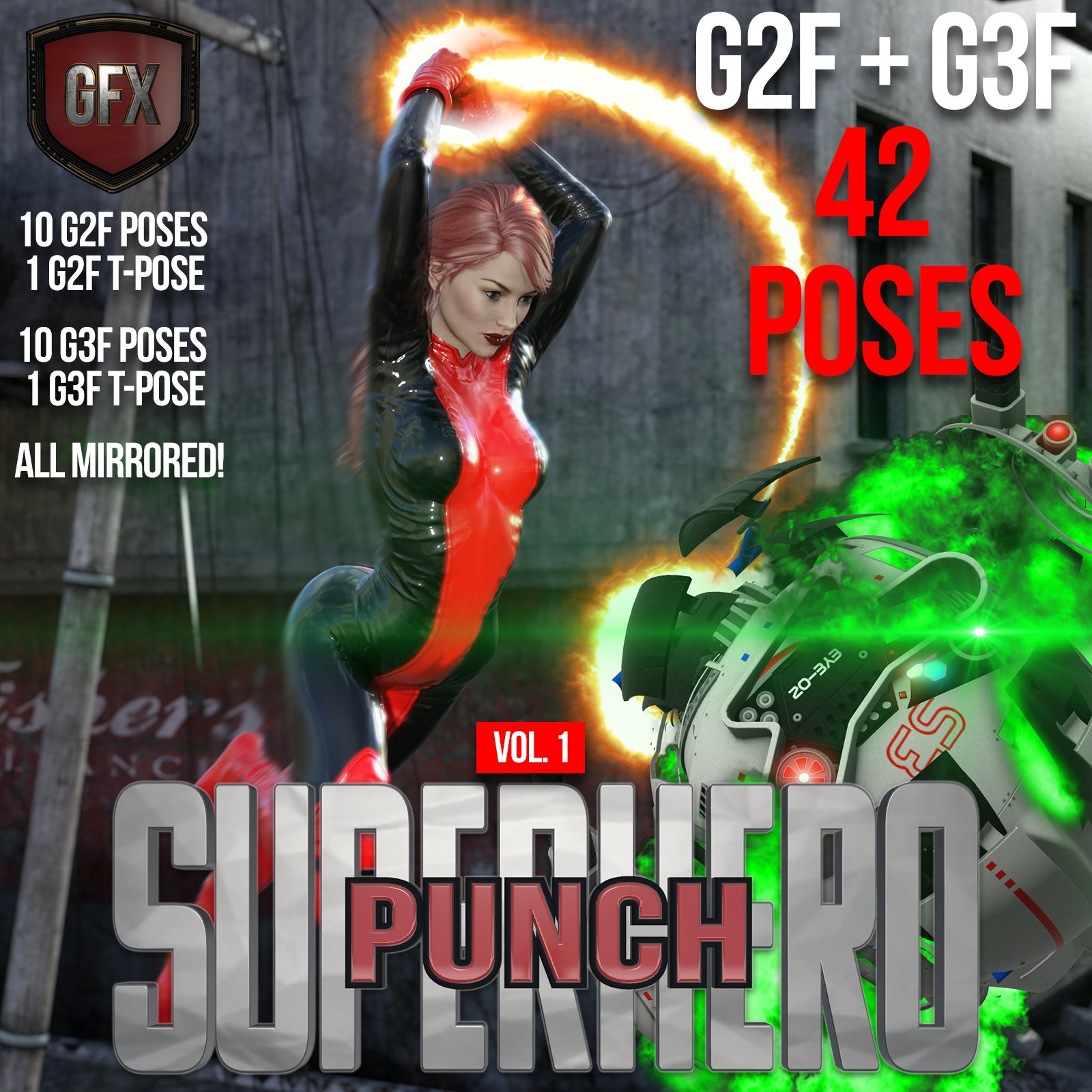 SuperHero Punch for G2F & G3F Volume 1_DAZ3D下载站