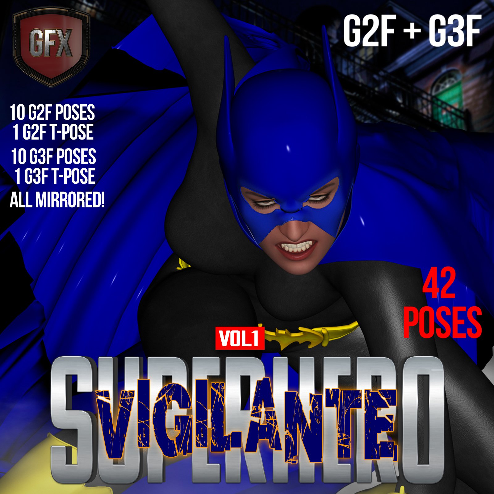 SuperHero Vigilante for G2F & G3F Volume 1_DAZ3D下载站