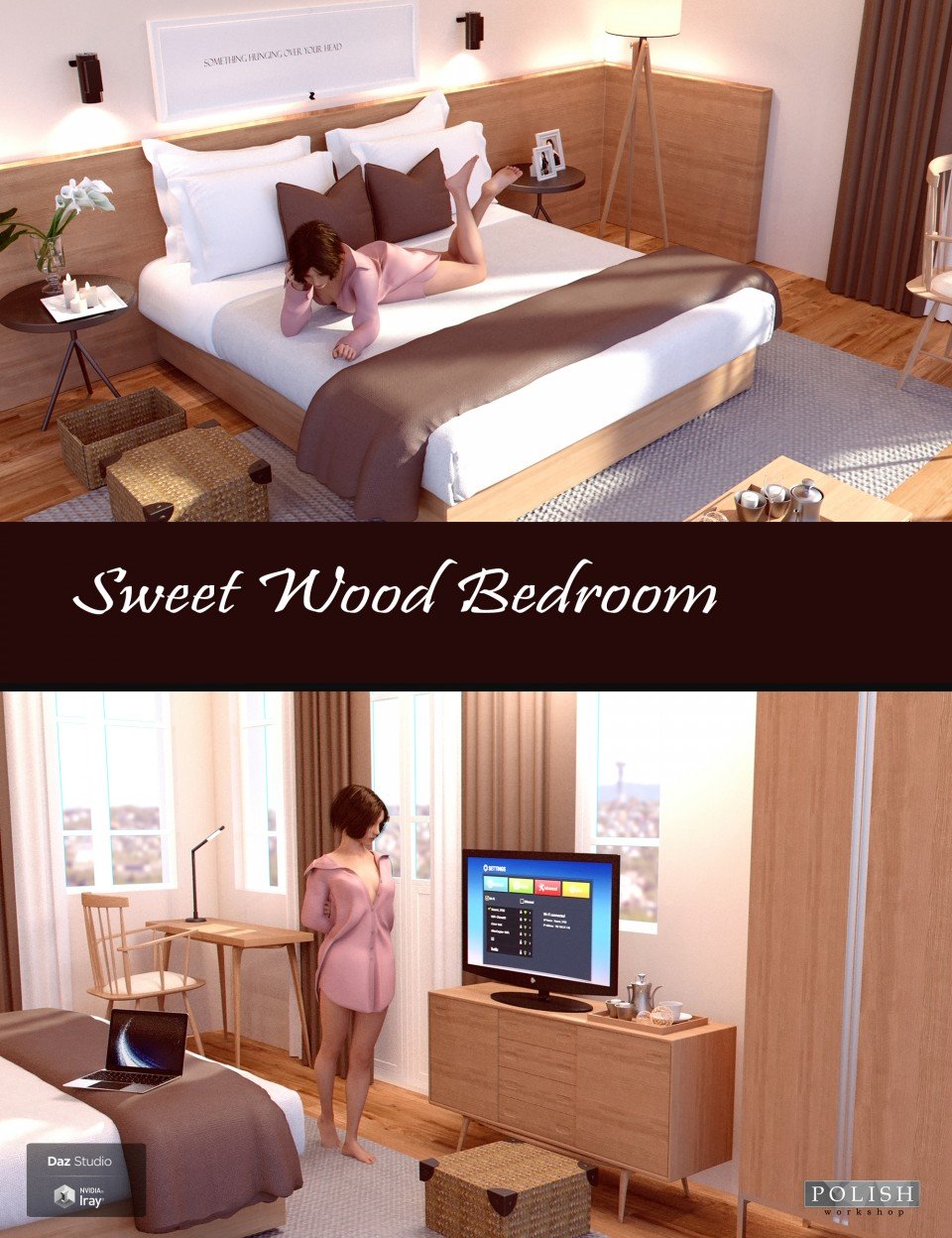 Sweet Wood Bedroom_DAZ3D下载站