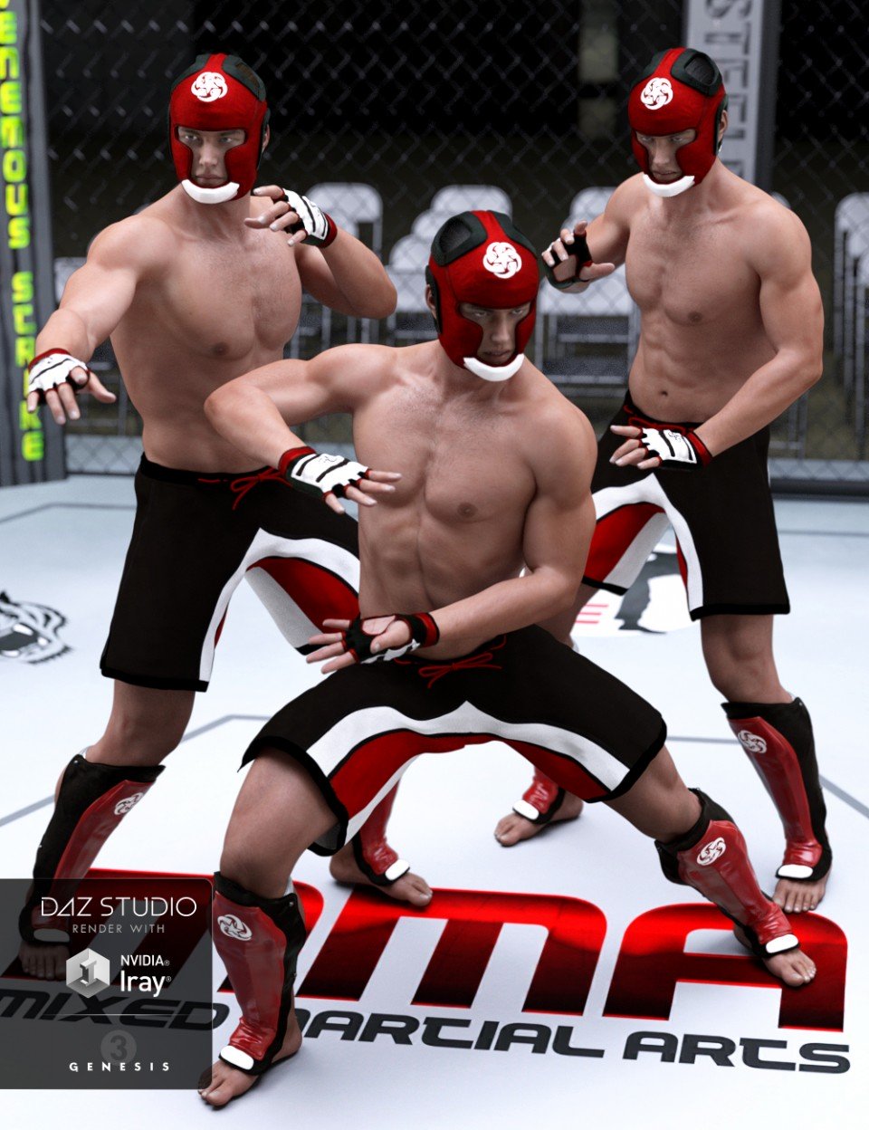 The Art of Fight – Genesis 3 Male Poses_DAZ3D下载站