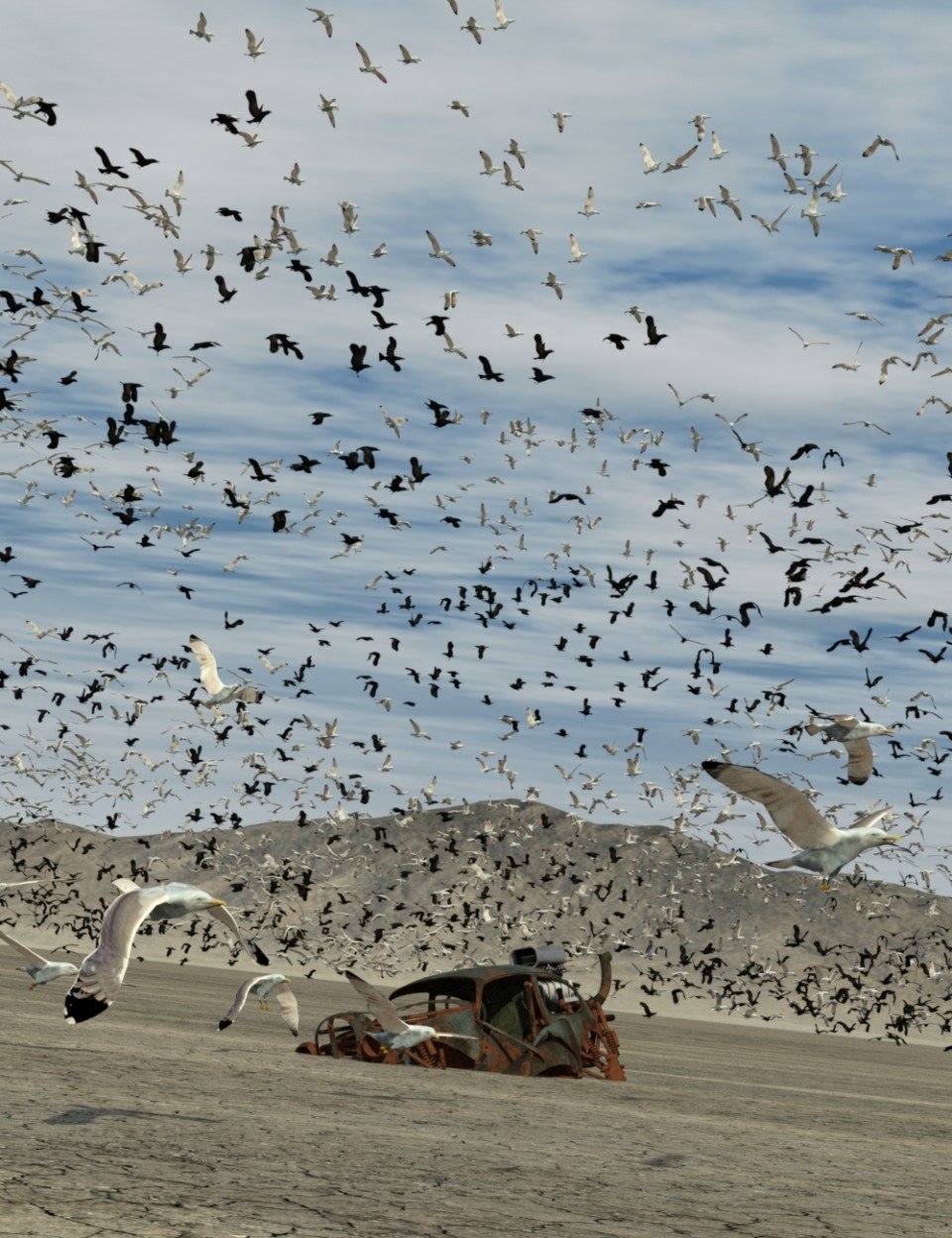 The Flock Gulls and Crows_DAZ3D下载站
