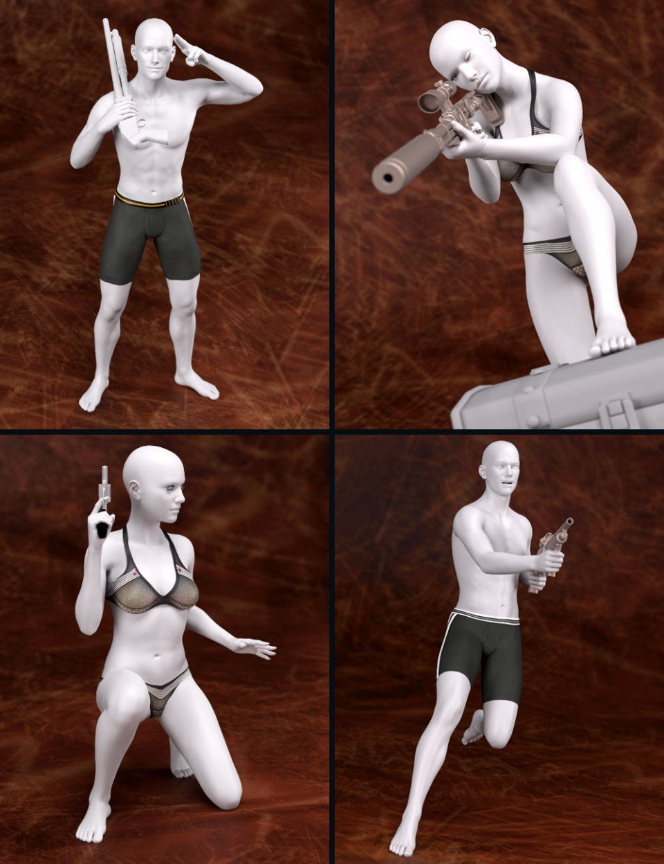Trigger Happy Poses for Genesis 2 and Genesis 3 Male(s) and Female(s)_DAZ3D下载站