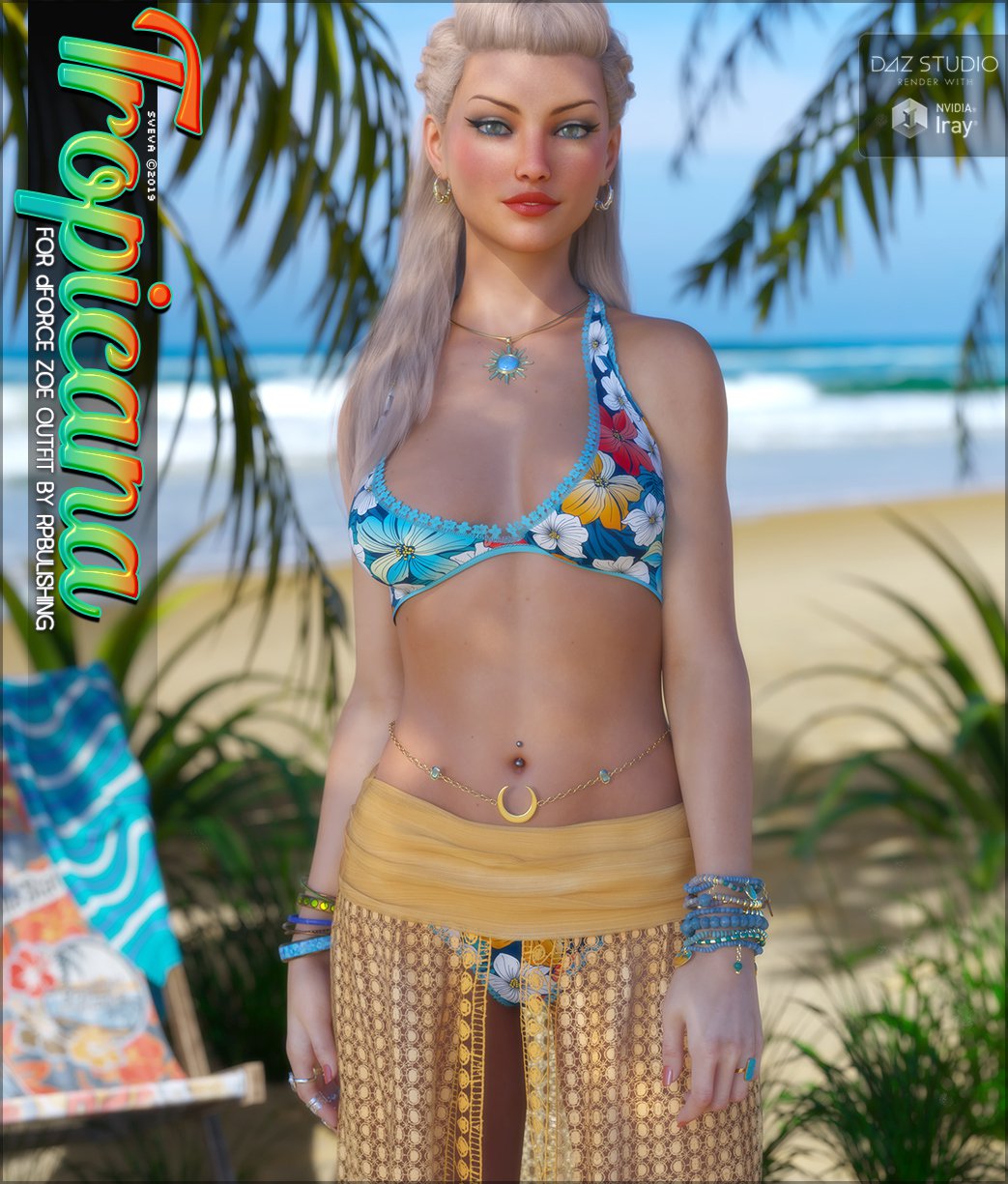 Tropicana for dForce Zoe Outfit G8F_DAZ3D下载站