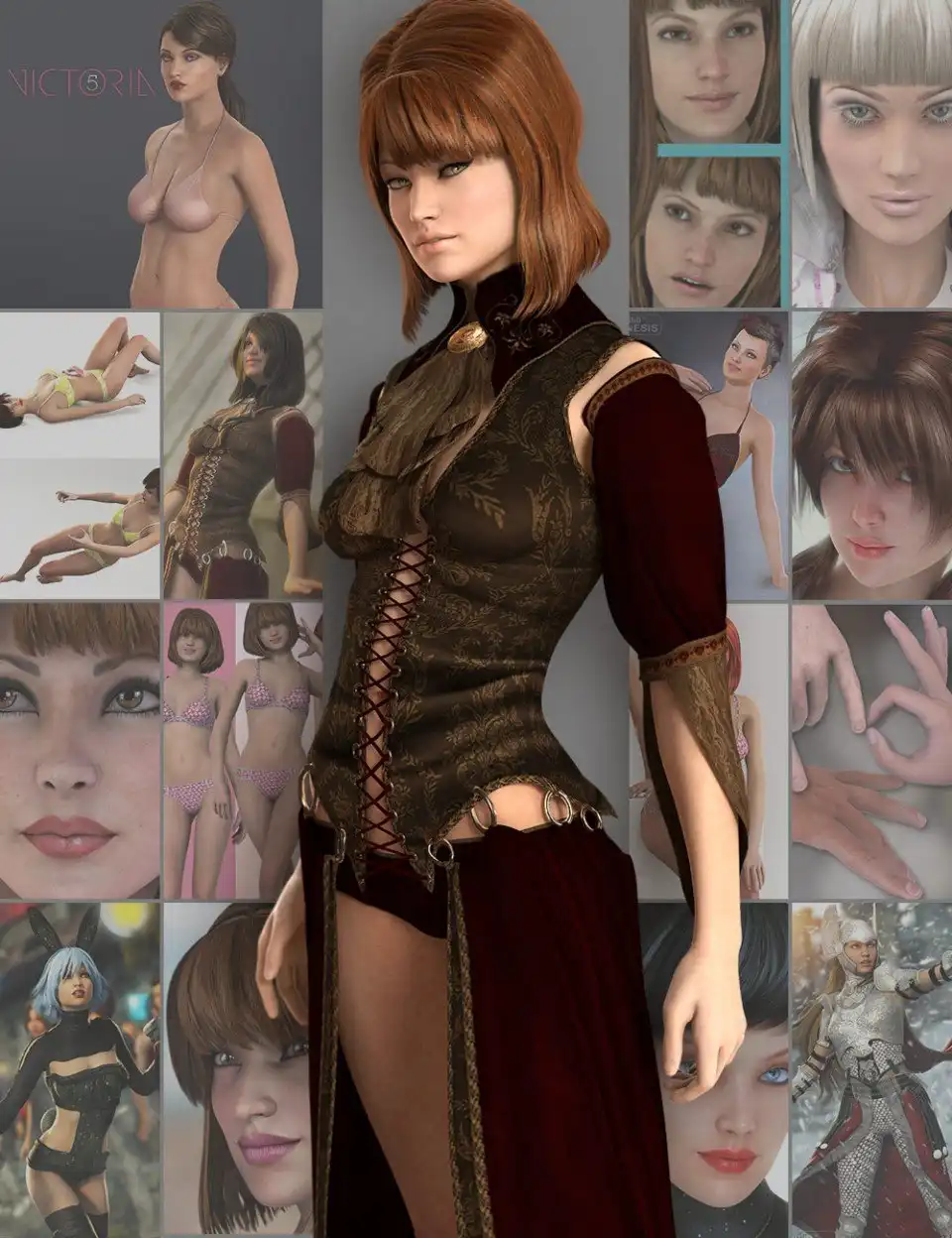 Victoria 5 Pro Bundle + Texture Add-ons_DAZ3D下载站