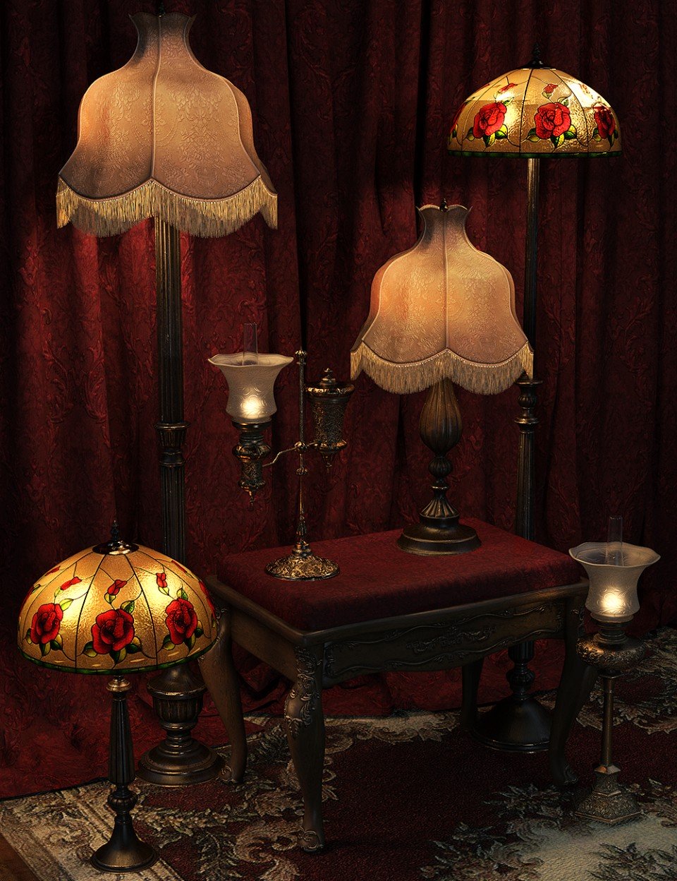 Vintage Lamps Iray_DAZ3D下载站